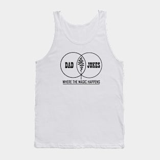 Dad Jokes (black text) Tank Top